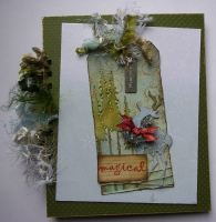 *magical* OOAK Handmade Winter/Christmas Scrapbook Photo Memory Album Journal