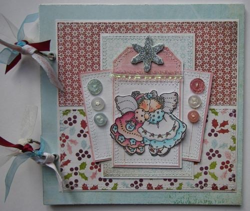 *angels* OOAK Handmade Christmas Scrapbook Photo Memory Album
