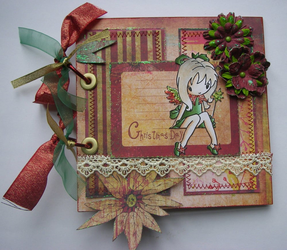 *Christmas day fairy* OOAK Handmade Scrapbook Photo Album
