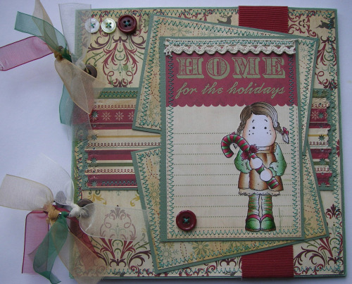 *home for the holidays* OOAK Handmade Christmas Scrapbook Album