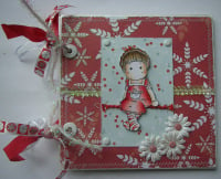 *snowflakes & candy canes* OOAK Handmade Christmas Scrapbook Album