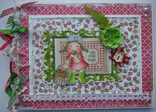 *strawberry fields* OOAK Handmade Summer Scrapbook Photo Memory Album
