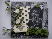 *witches sticks* OOAK Handmade Halloween Scrapbook Photo Memory Album