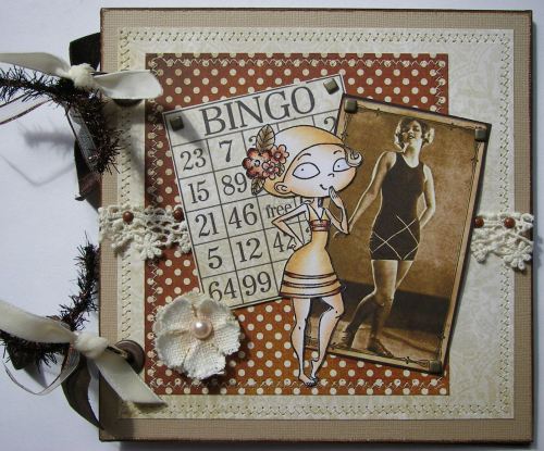 *vintage beach babe* OOAK Handmade Holiday Scrapbook Photo Album