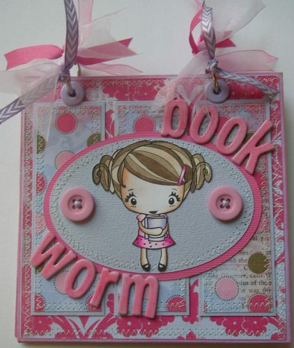 *book worm* OOAK Handmade Scrapbook Photo Album Journal
