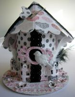 *love bird* OOAK Handmade Vintage Keepsake Bird House Box