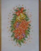 Poinsettia Christmas Arrangement ~ Cross Stitch Chart