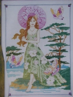 Lady in a Japanese Garden ~ Cross Stitch Chart