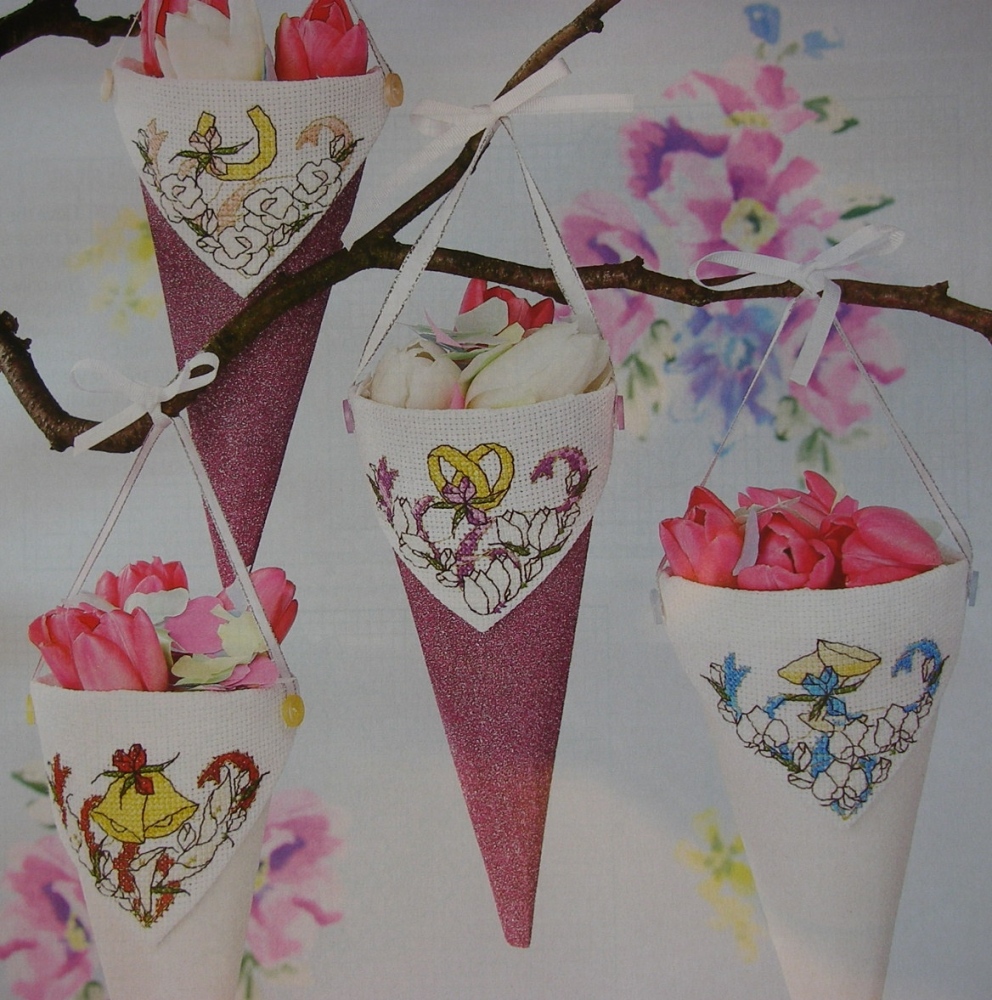 Wedding Day Confetti Cones ~ Cross Stitch Charts