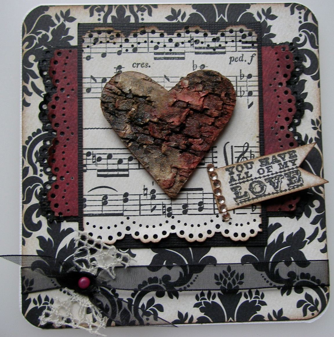 *you have all of my love* OOAK Handmade Vintage Love Card