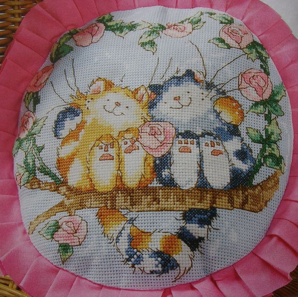 Margaret Sherry: Two Cats on a Branch ~ Cross Stitch Chart