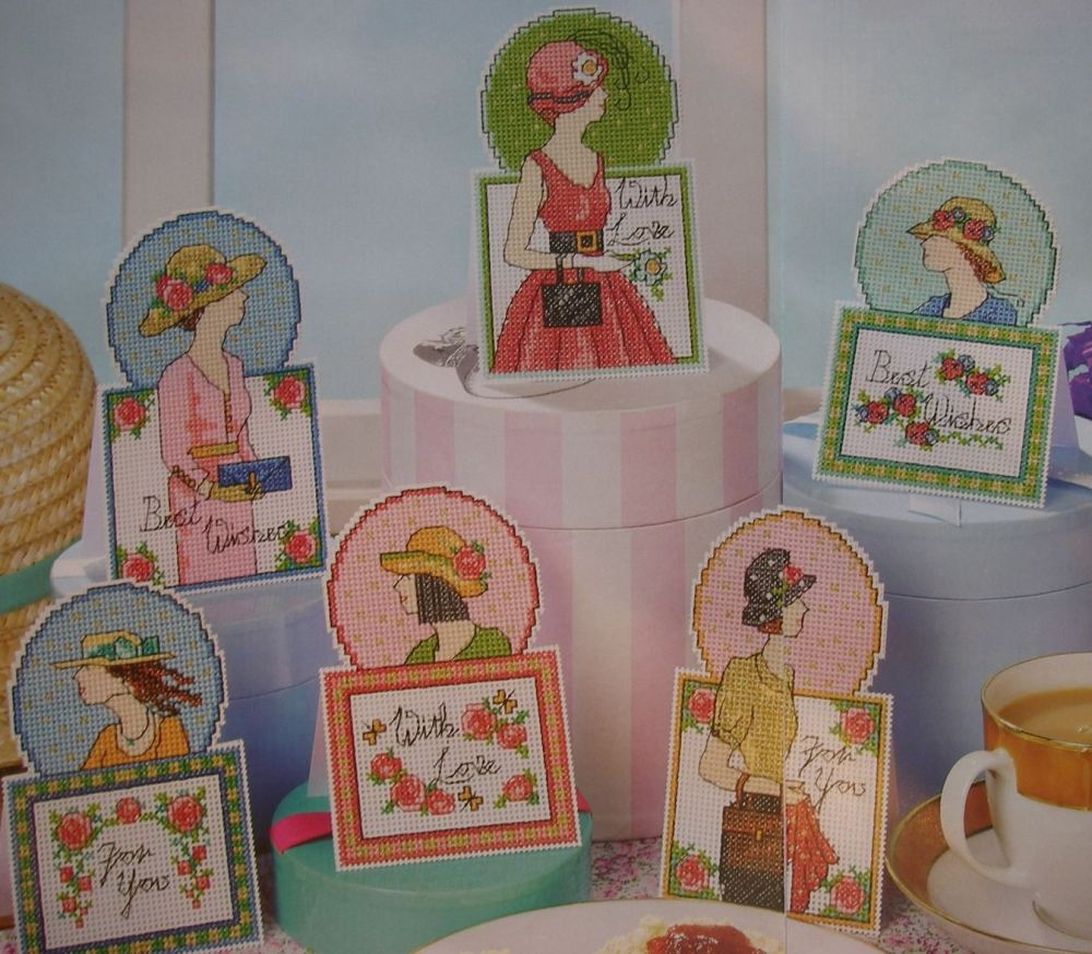 Hats & Handbags ~ Six Ladies Cross Stitch Cards Charts