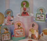 Hats & Handbags ~ Six Ladies Cross Stitch Cards Charts