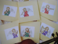 Six Angelic Musical Angels Christmas Cards ~ Cross Stitch Charts