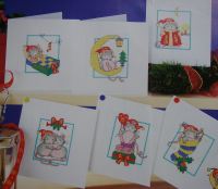 Six Festive Mice Christmas Cards ~ Cross Stitch Charts