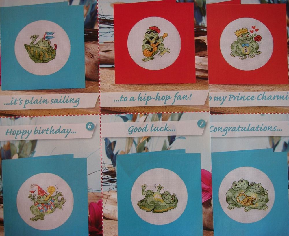 Seven Frog Cards ~ Cross Stitch Charts