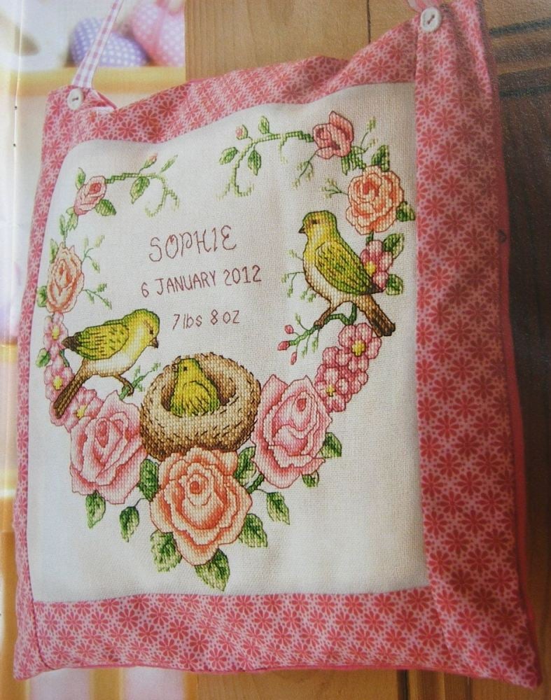 Chickadee Birth Sampler ~ Cross Stitch Chart