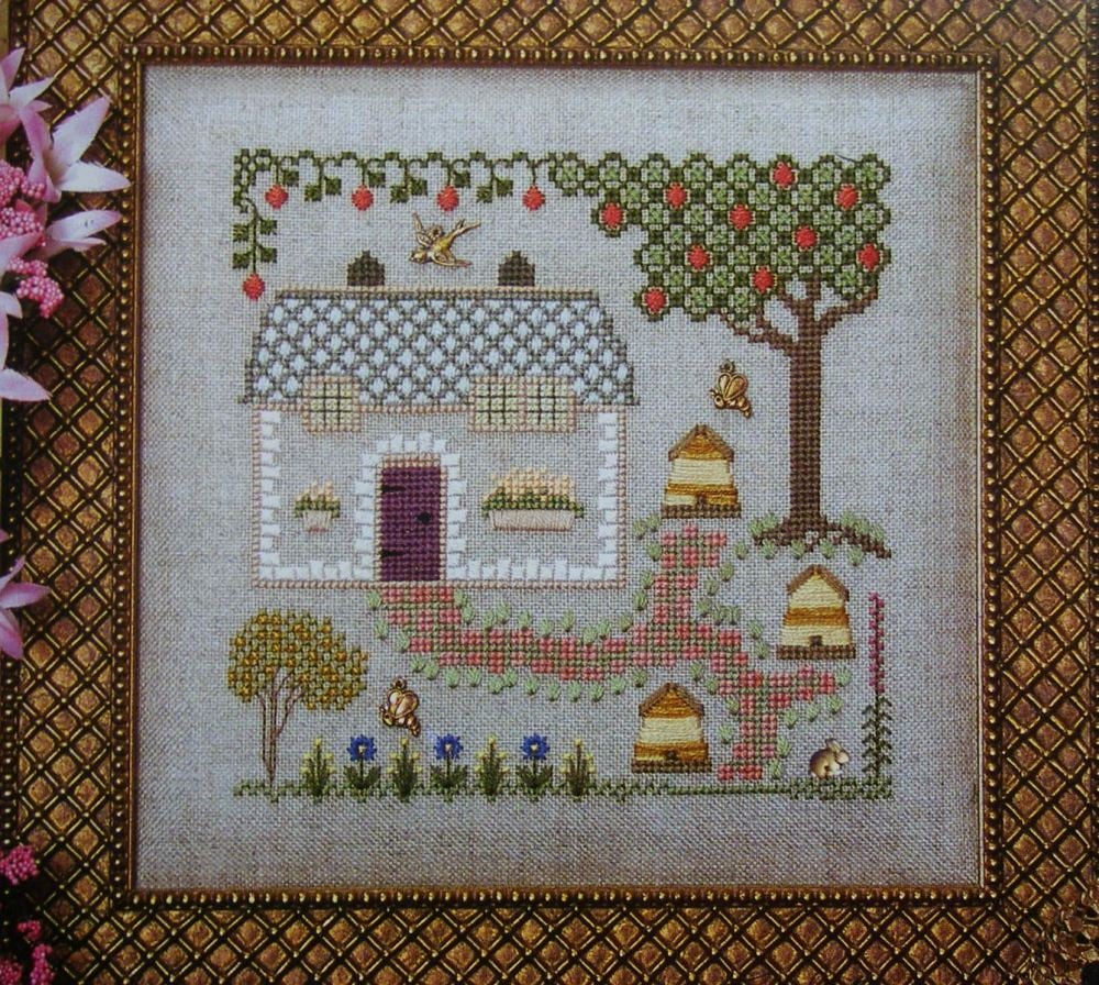 elizabeth's designs bee keeper's cottage cross stitch charts booklet