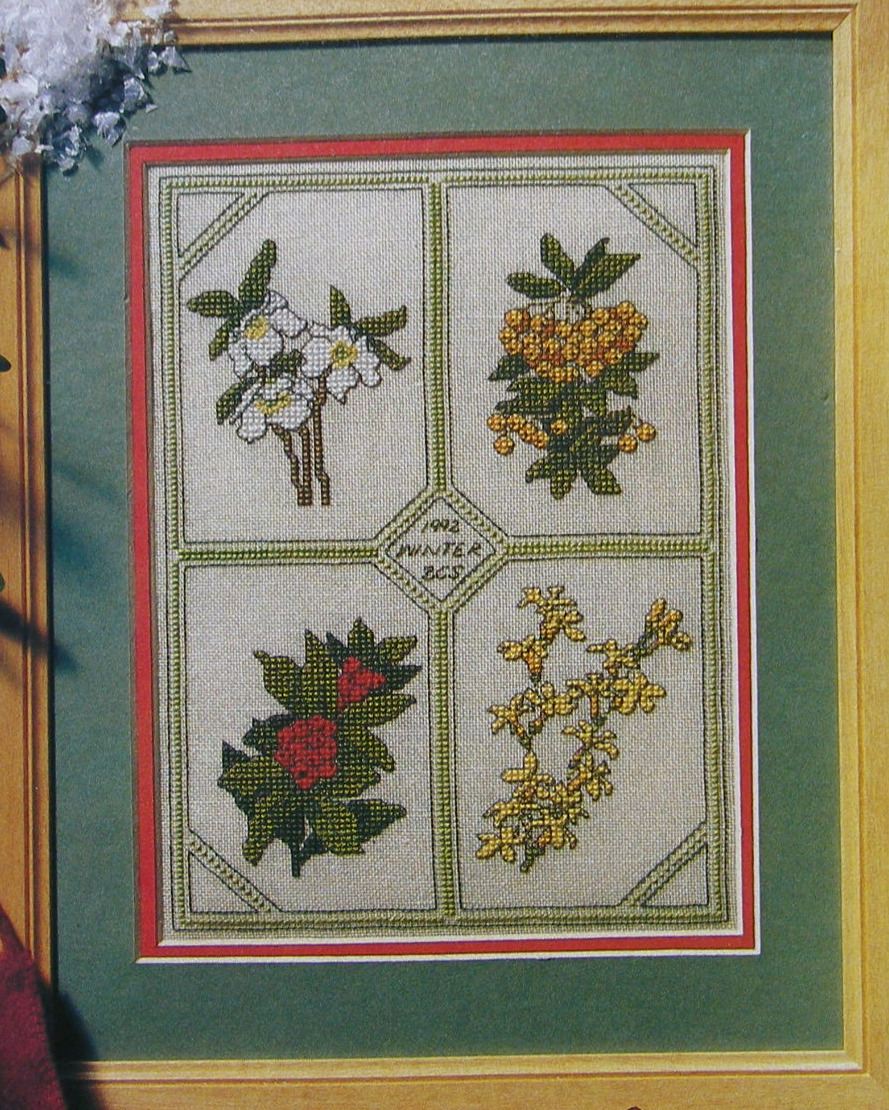 Four Winter Flowers Sampler ~ Cross Stitch Chart