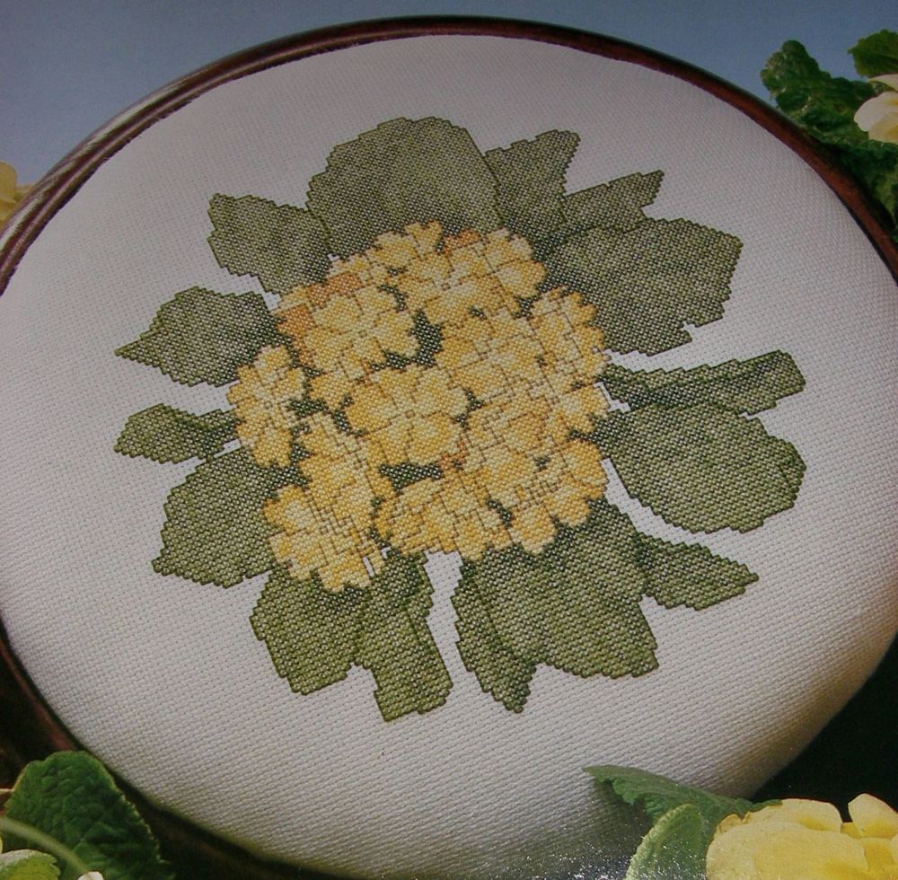 Primrose Flower Stool/Picture ~ Cross Stitch Chart