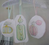 Scented Perfume Bottle Sachets ~ Five Cross Stitch Charts