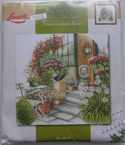 Lanarte: Terrace in Autumn Bloom 34790 ~ Cross Stitch Kit