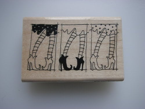 Stampendous! M164 Witch Shoes: Wood Mounted Rubber Stamp *NEW*
