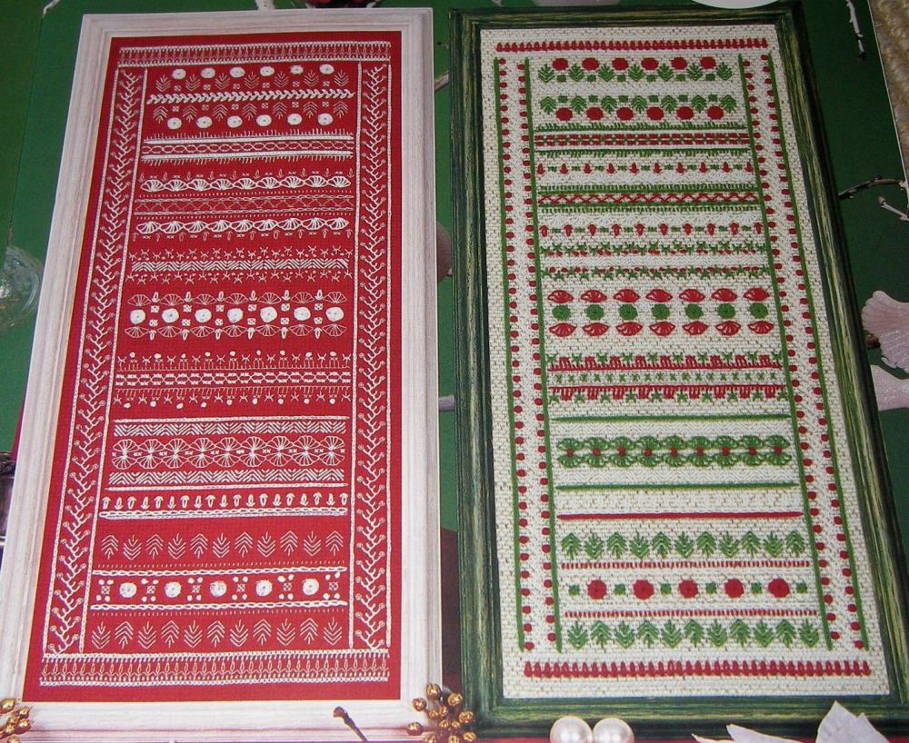 Christmas Mixed Stitch Band Sampler ~ Embroidery Pattern