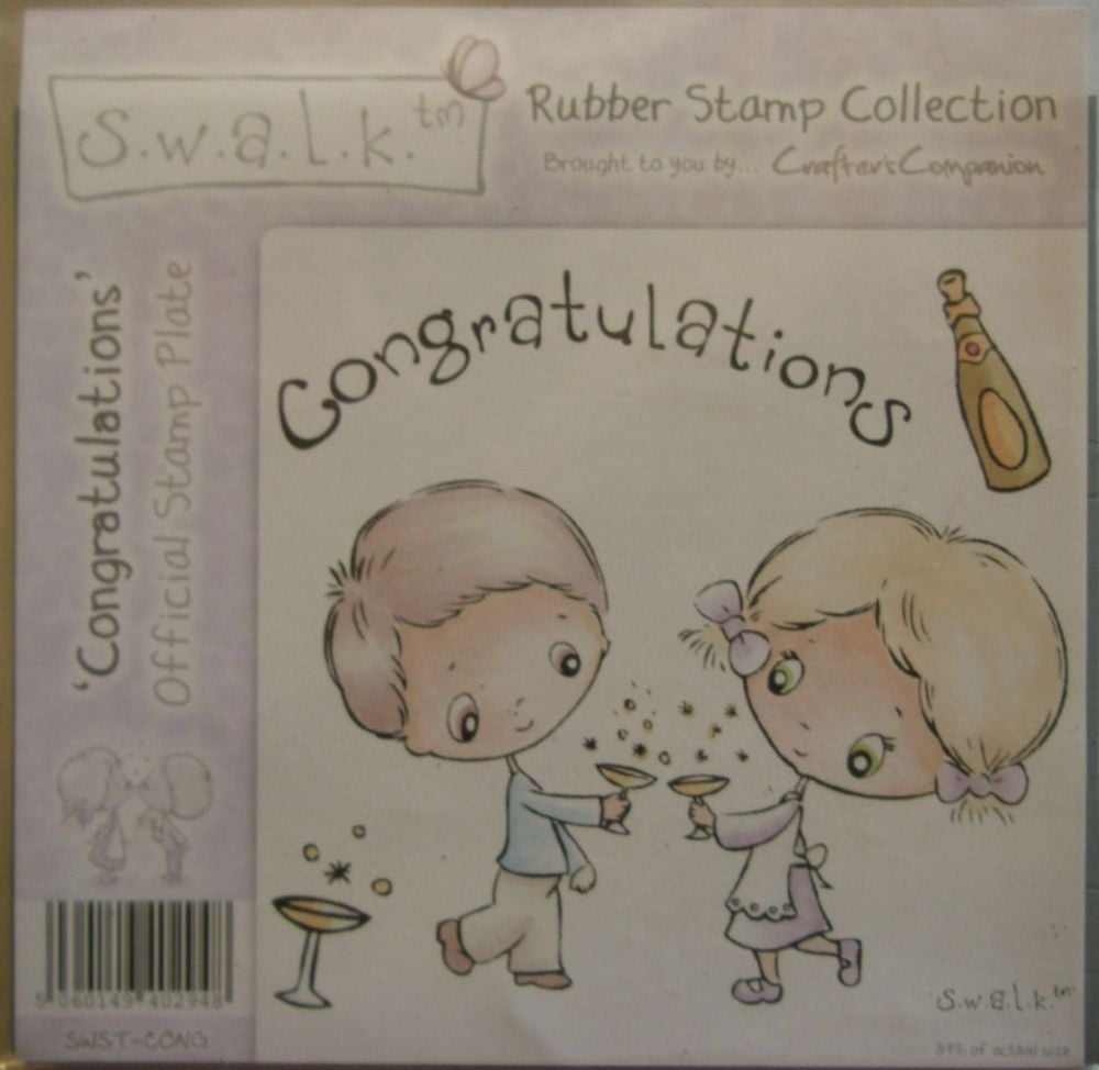 Crafter's Companion S.W.A.L.K. Congratulations ~ Rubber Stamp