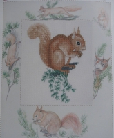 Red Squirrel with Mount & Russian City ~ Two Cross Stitch Chart