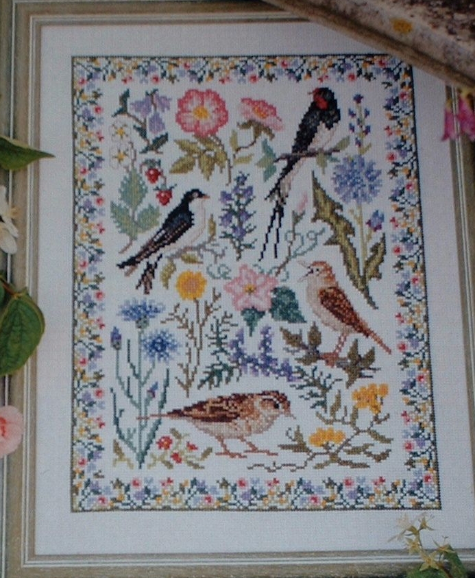 Summer Birds & Wildflowers Sampler ~ Cross Stitch Chart