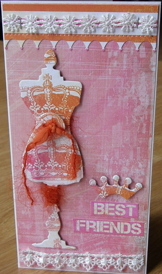 *regal best friends* OOAK Handmade Friendship Card