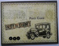 *enjoy the journey* OOAK Handmade Vintage Bon Voyage Card