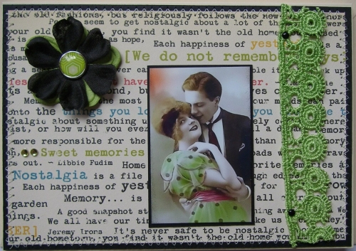 *sweet memories* OOAK Handmade Vintage Style Anniversary Card