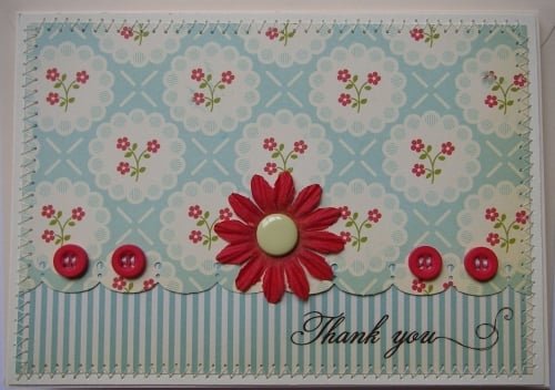 *1950's style* OOAK Handmade Thank You Card