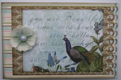 *you are beautiful* OOAK Handmade Card