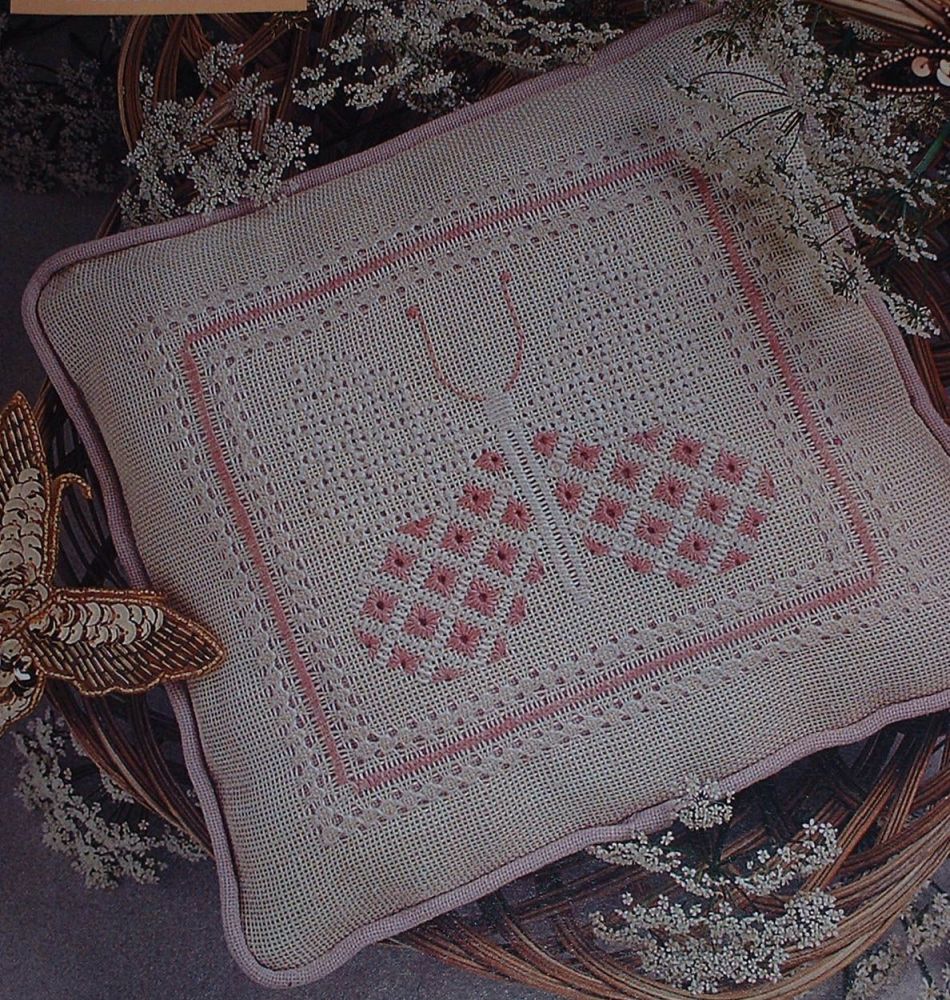 Butterfly Cushion ~ Pulled Work Pattern