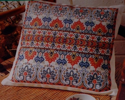 Indian Folk Border Cushion ~ Cross Stitch Chart