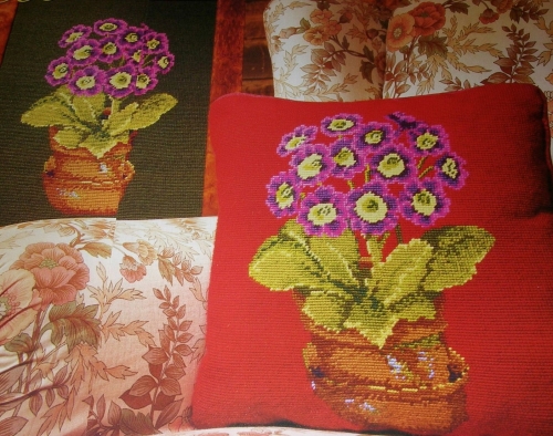 Ehrman Tapestries Pot of Auriculas ~ Needlepoint Chart