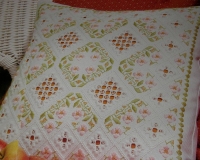 Floral Embroidery & Hardanger Cushion ~ Embroidery Pattern
