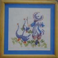 Edwardian Girl Rounding up the Geese ~ Embroidery Pattern