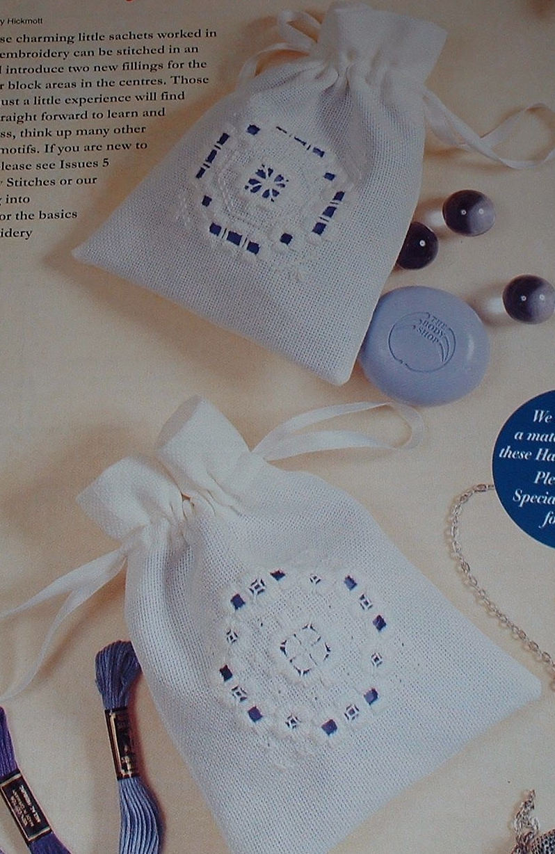 Hardanger Sachets ~ Two Embroidery Patterns