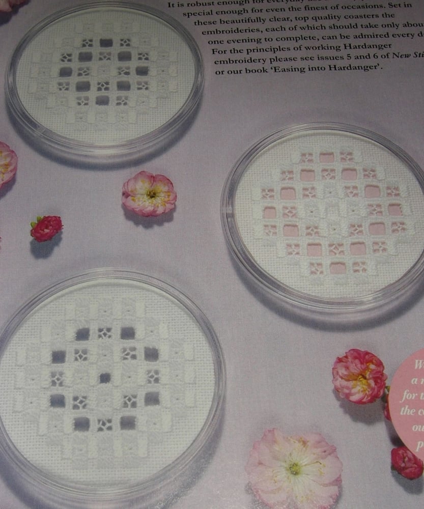 Hardanger Coasters/Cards ~ Three Hardanger Embroidery Patterns