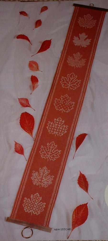Blackwork Leaf Bellpull Blackwork Embroidery Pattern