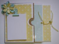 *yellow & blue* OOAK Handmade Paper Bag Fridge Magnet Notepad