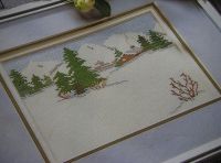 Winter Snow Scene with Pine Trees ~ Cross Stitch Chart
