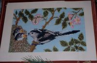 Long Tailed Tit Family in a Rosebush ~ Cross Stitch Chart