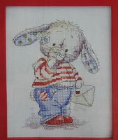 Somebunny Holding Delivering Mail ~ Cross Stitch Chart