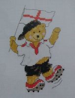England Football Team Bear ~ Cross Stitch Chart