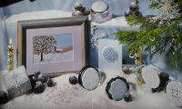Winter Scene, Crystal Box & Snowflakes ~ Cross Stitch & Embroidery Patterns